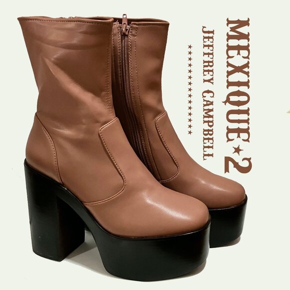 *NEVER WORN!* Jeffrey Campbell MEXIQUE-2 Platform Boots in Blush, 8.5. HAWT! - Picture 1 of 12